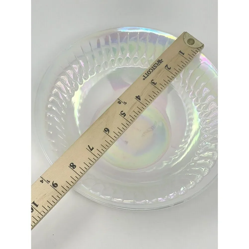 VTG Federal Milk Glass Serving Bowl Opalescent Iridescent Moonglow Aurora 8.5”